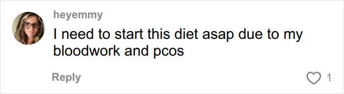 A user states the need to start the Mediterranean Diet due to bloodwork and PCOS.