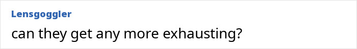 A comment asking if Meghan Markle can be more 'exhausting' following her latest complaint about UK life. A comment asking if Meghan Markle can be more 'exhausting' following her latest complaint about UK life.