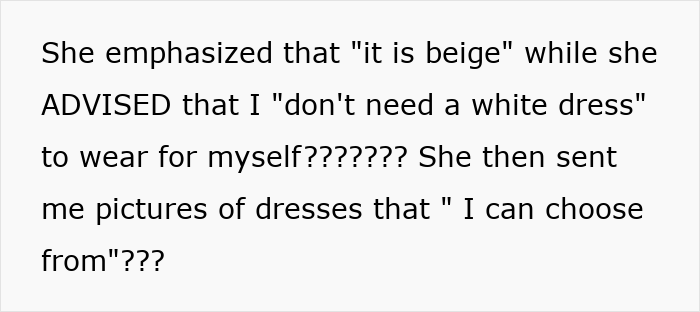 Bride Is Told She "Doesn't Need" A White Dress, Then Sees What Her MIL Plans To Wear To The Ceremony