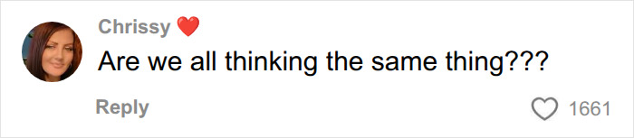 A user comment wondering if others share the same thoughts on the mother's reaction.