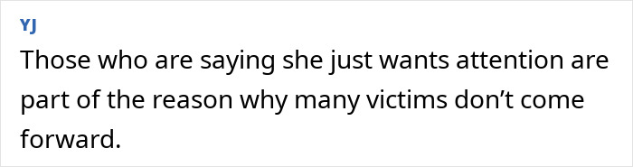 Social media comment supporting Ruby Rose and discussing victims coming forward. Social media comment supporting Ruby Rose and discussing victims coming forward.