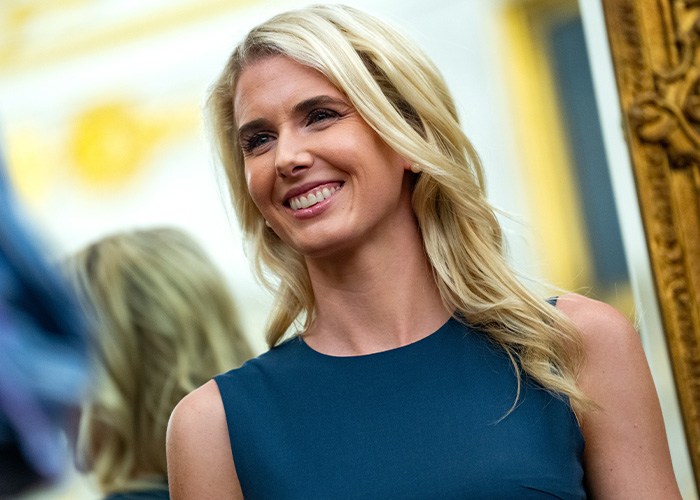 Close-up of smiling Trump aide Natalie Harp