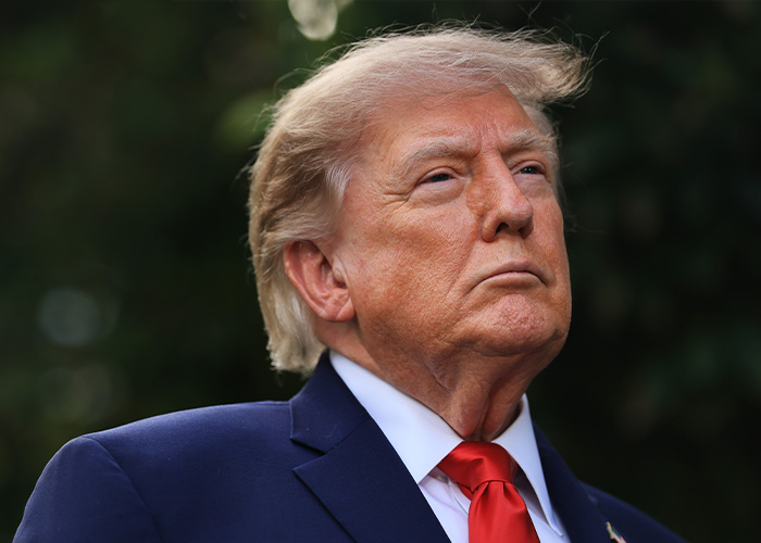Profile of Donald Trump who was accompanied by aide Natalie Harp