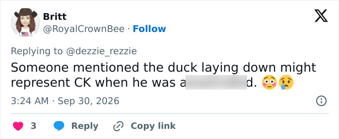 A Tweet analyzing a new Erika Kirk photo and suggesting subliminal messaging in the image details. A Tweet analyzing a new Erika Kirk photo and suggesting subliminal messaging in the image details.