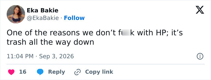 Tweet from Eka Bakie expressing dislike for Harry Potter, adding to the growing fan backlash and scandal. Tweet from Eka Bakie expressing dislike for Harry Potter, adding to the growing fan backlash and scandal.
