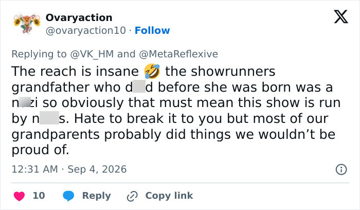 A social media post from Ovaryaction discussing the Harry Potter backlash and scandal. A social media post from Ovaryaction discussing the Harry Potter backlash and scandal.
