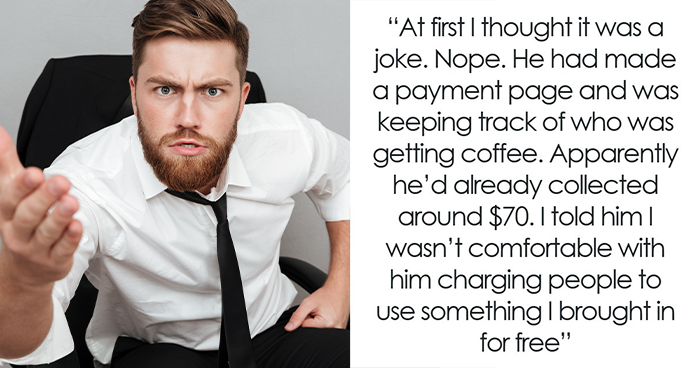 Worker Brings Coffee Machine To Office For Everyone, Coworker Starts A $1.50 Per Cup Business With It