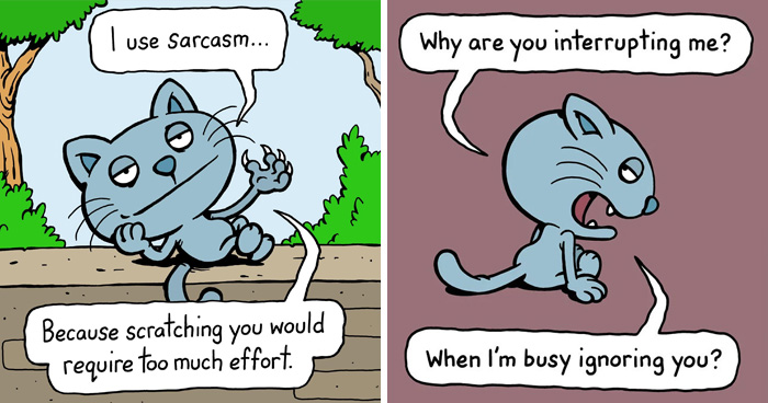 ‘Cattitude’: 30 New Funny Comics By This Artist Showcasing Daily Struggles In A Cat’s Life