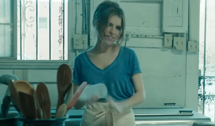 Anna Kendrick in a kitchen setting, perfect for celebrities in ordinary homes