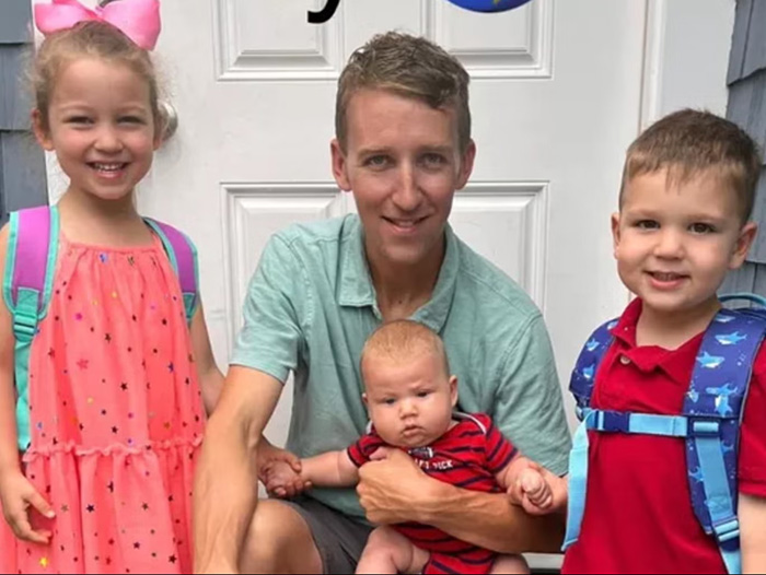 Patrick Clancy with his children, making a heartbreaking revelation in his first interview since mistrial.