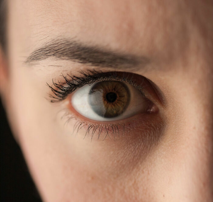 Close-up of an eye, representing health symptoms and hypochondriacs.
