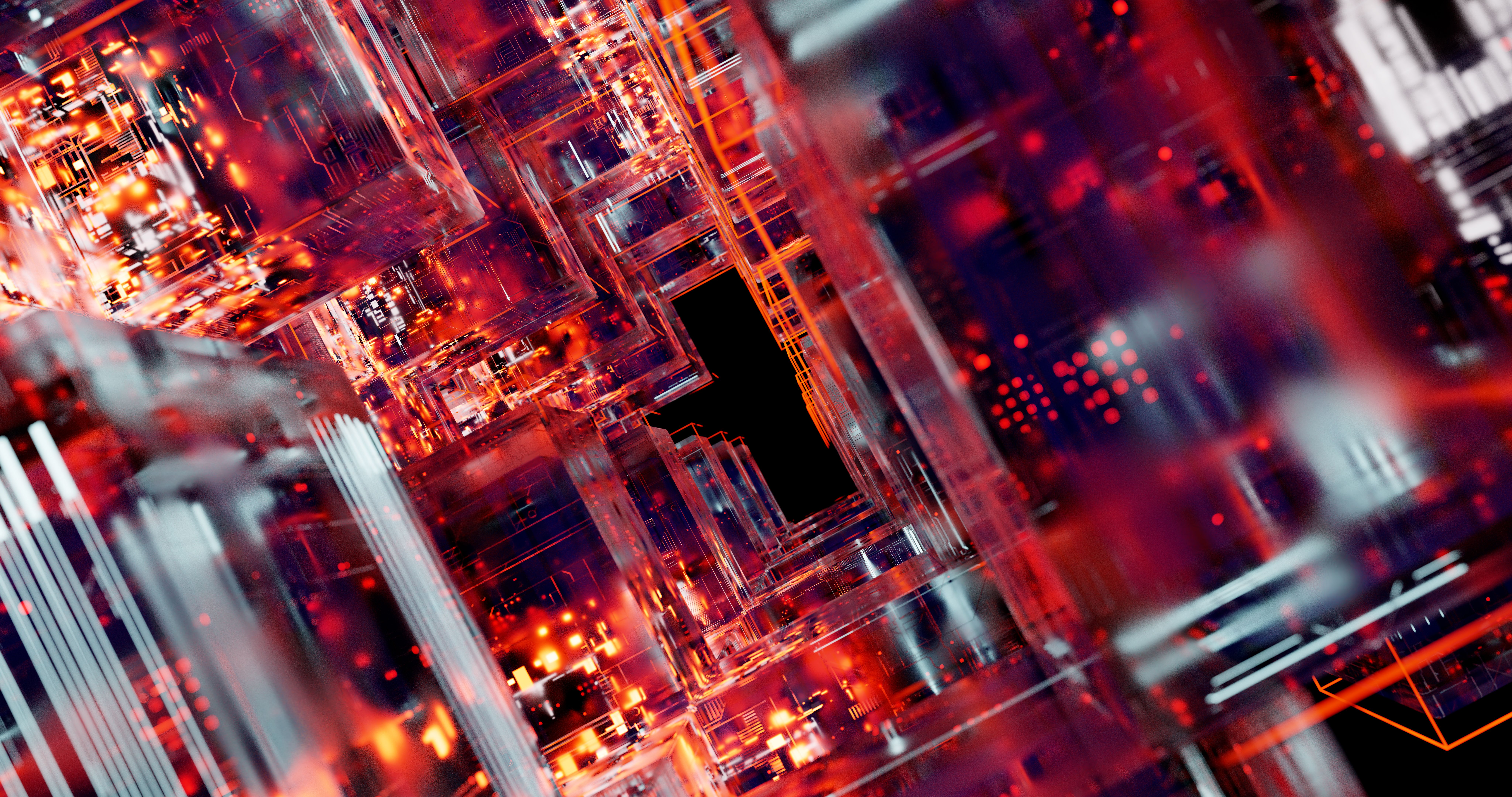 Abstract digital structure depicting AI technology