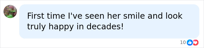 A social media comment expressing joy over Katie Holmes happiness and new boyfriend. A social media comment expressing joy over Katie Holmes happiness and new boyfriend.