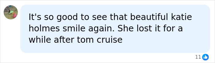 Comment about Katie Holmes smile and Tom Cruise after daughter challenges with name change and Katie Holmes debuts new boyfriend. Comment about Katie Holmes smile and Tom Cruise after daughter challenges with name change and Katie Holmes debuts new boyfriend.
