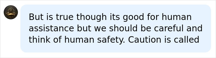 A social media post about AI, emphasizing human assistance and human safety with caution. A social media post about AI, emphasizing human assistance and human safety with caution.