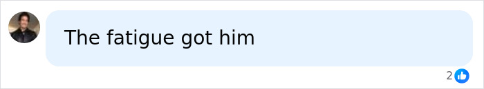 Online comment mentioning fatigue regarding the man who jumped from cruise ship