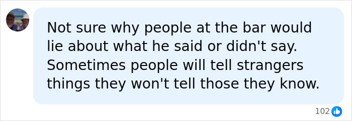 Social media comment about a California father who jumped from cruise ship, questioning what was said at the bar.