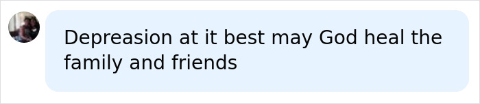 Facebook comment discussing depression and family support