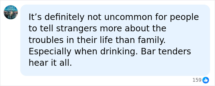 Comment discussing sharing troubles with strangers on a cruise ship