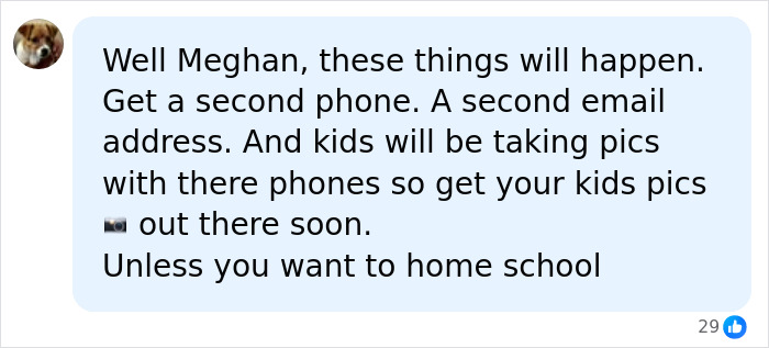 A social media comment advising Meghan Markle about managing her personal information in her new life in UK. A social media comment advising Meghan Markle about managing her personal information in her new life in UK.