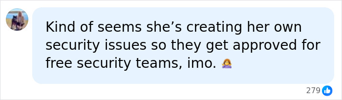 A comment implying Meghan Markle creates security issues for free security teams after her phone number was leaked. A comment implying Meghan Markle creates security issues for free security teams after her phone number was leaked.