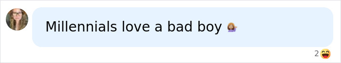 A facebook comment stating Millennials love a bad boy about Jonathan Taylor Thomas arrest.