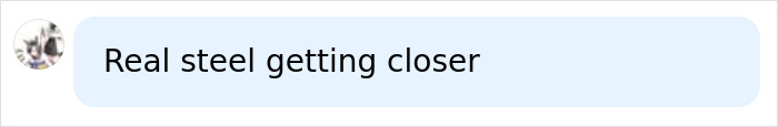 Comment mentioning real steel getting closer related to man vs robot cage fight
