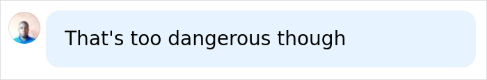 Comment stating it's too dangerous related to man vs robot cage fight