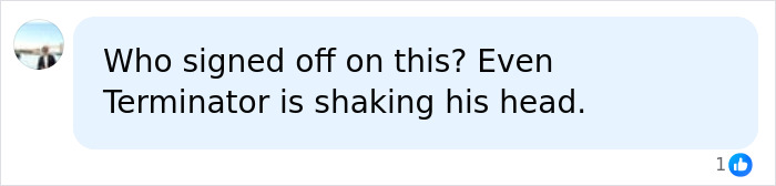 Comment referencing Terminator in man vs robot cage fight
