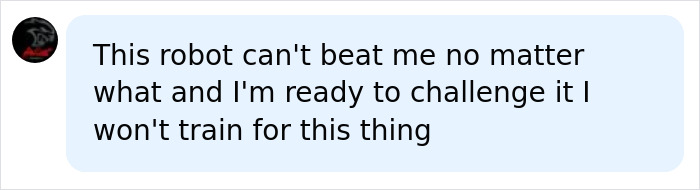 User ready to challenge robot in man vs robot cage fight