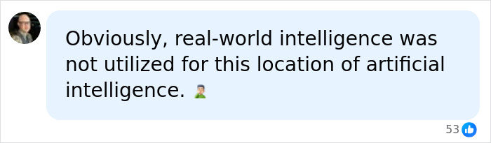 A social media comment criticizing the lack of real-world intelligence in placing AI infrastructure near Nashville Zoo and endangered animals.