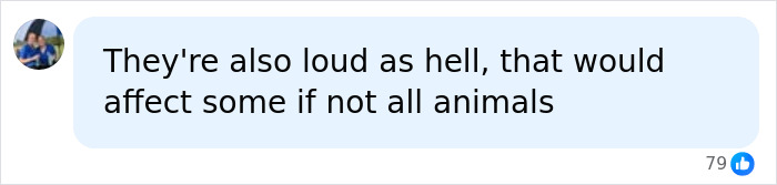 A social media comment discussing the loud noise of AI infrastructure and its impact on endangered animals near Nashville Zoo.