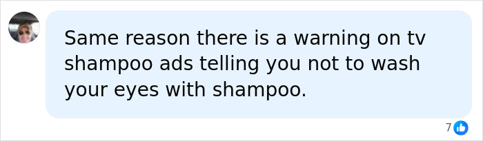 A comment comparing squishy toy dangers to shampoo warnings, after children were hospitalized with injuries. A comment comparing squishy toy dangers to shampoo warnings, after children were hospitalized with injuries.