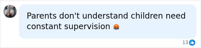 A user comment saying parents don't understand children need supervision, referencing squishy toys and serious injuries. A user comment saying parents don't understand children need supervision, referencing squishy toys and serious injuries.