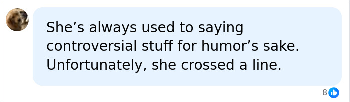 A social media comment about a Harry Potter star's appalling remark about a show host's skin. A social media comment about a Harry Potter star's appalling remark about a show host's skin.