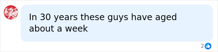 Comment noting Hanson brothers aged very little in 30 years