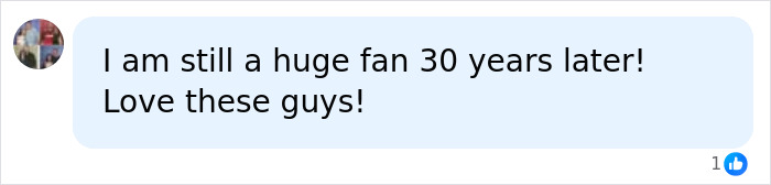 Fan comment expressing love for Hanson band 30 years later