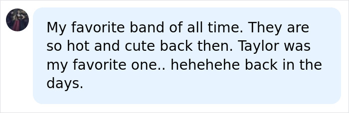 Fan comment praising Hanson band as cute and hot back in the day