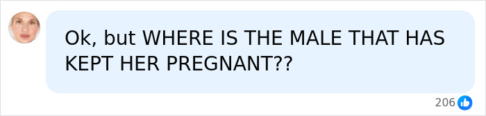 Social media comment asking about the husband of the Ohio House Of Horrors mom and her constant pregnancy.