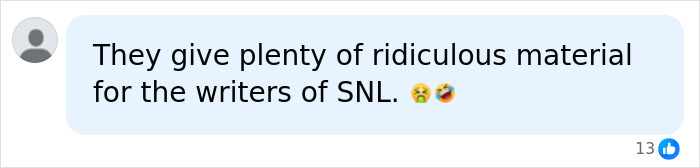 A social media comment about Meghan Markle and Prince Harry providing material for SNL UK. A social media comment about Meghan Markle and Prince Harry providing material for SNL UK.