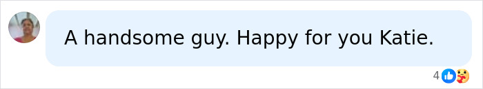 Social media comment on Katie Holmes new boyfriend: A handsome guy. Happy for you Katie. Social media comment on Katie Holmes new boyfriend: A handsome guy. Happy for you Katie.