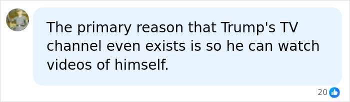Facebook comment discussing Donald Trump and his TV channel, linked to Karoline Leavitt's bedroom blunder reactions. Facebook comment discussing Donald Trump and his TV channel, linked to Karoline Leavitt's bedroom blunder reactions.