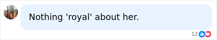 Screenshot of a comment stating Nothing 'royal' about her, in context of Meghan Markle's interview rules for staff. Screenshot of a comment stating Nothing 'royal' about her, in context of Meghan Markle's interview rules for staff.