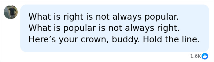 A social media post about Lindsay Clancy case, saying What is right is not always popular. Hold the line. A social media post about Lindsay Clancy case, saying What is right is not always popular. Hold the line.