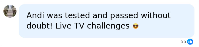 A social media comment from a user defending a Harry Potter star for a remark about a show hosts skin. A social media comment from a user defending a Harry Potter star for a remark about a show hosts skin.