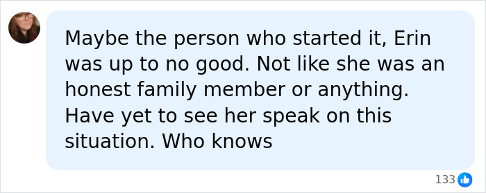 A social media comment accusing the daughter who set up the cancelled GoFundMe fundraiser for her dad. A social media comment accusing the daughter who set up the cancelled GoFundMe fundraiser for her dad.