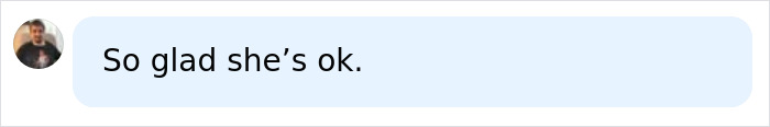 A supportive comment about Christina Applegate stating she is glad she is ok A supportive comment about Christina Applegate stating she is glad she is ok