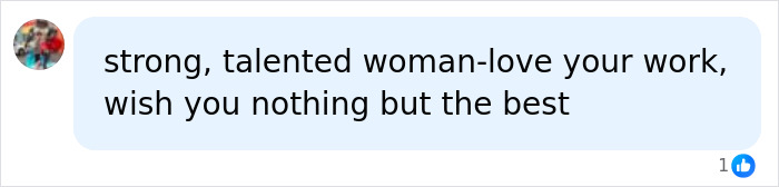 A comment praising Christina Applegate as a strong, talented woman A comment praising Christina Applegate as a strong, talented woman