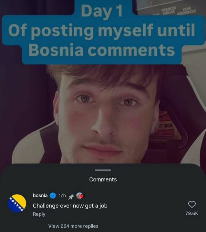 A funny post showing a TikTok comment in hilariously edgy memes style.