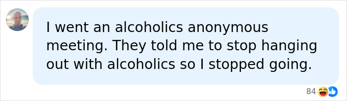 Text message about attending alcoholics anonymous meeting and stopping going Text message about attending alcoholics anonymous meeting and stopping going